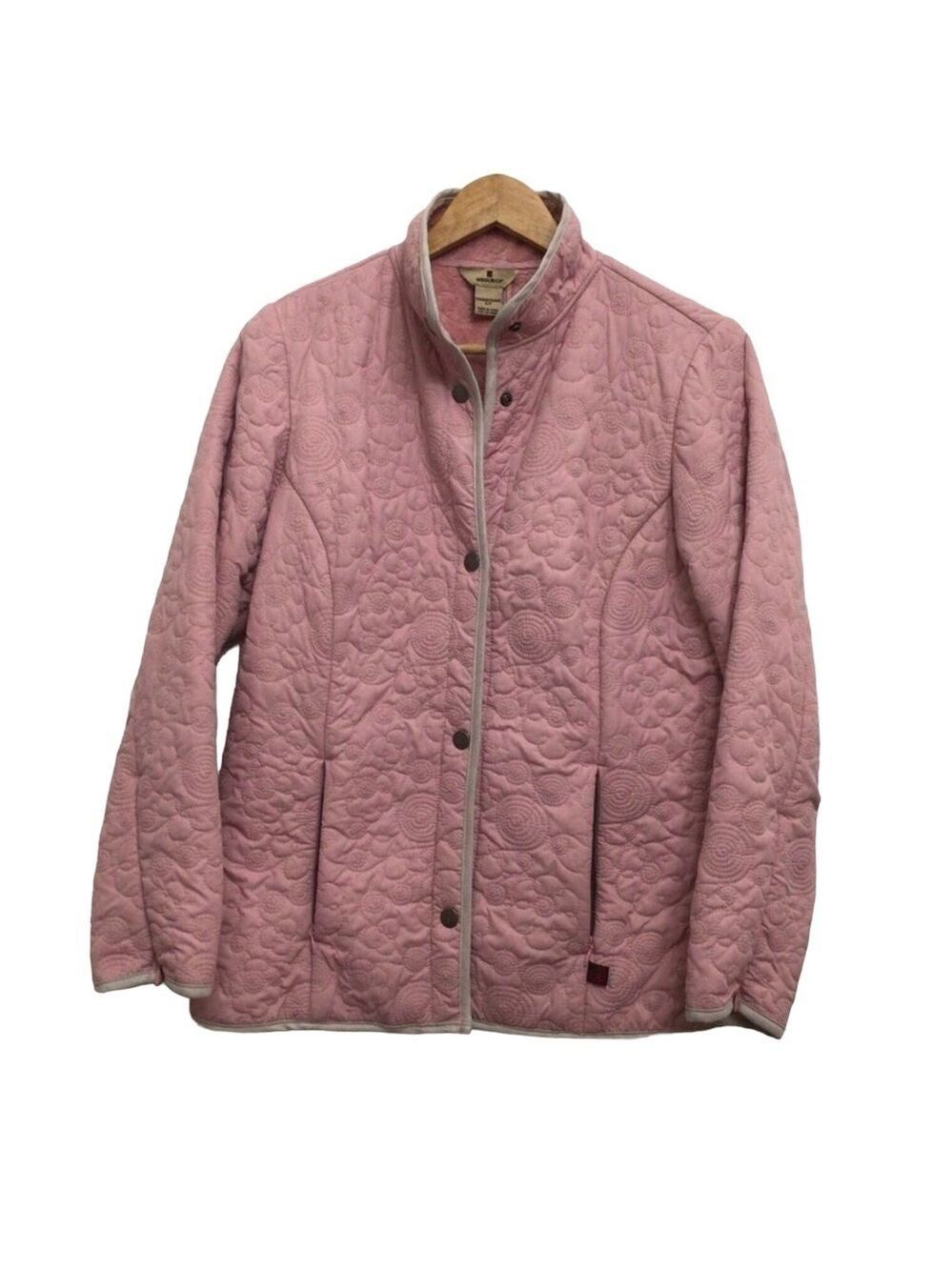 Woolrich Quilted Cardigan Pink Fall Jacket Small Outdoor Trekking